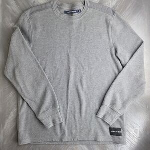CALVIN KLEIN JEANS | Men's Gray Waffle knit long sleeve Crewneck | Size Large